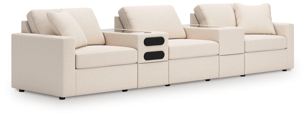Furniture City Houma - Ashley Furniture - Modmax 5-Piece Sectional with Audio System - RAF 5-Piece Sectional with Audio System / Oyster - 92103S64