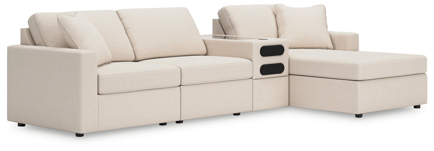 Furniture City Houma - Ashley Furniture - Modmax 4-Piece Sectional with Chaise - RAF 4-Piece Sectional with Chaise / Oyster - 92103S37