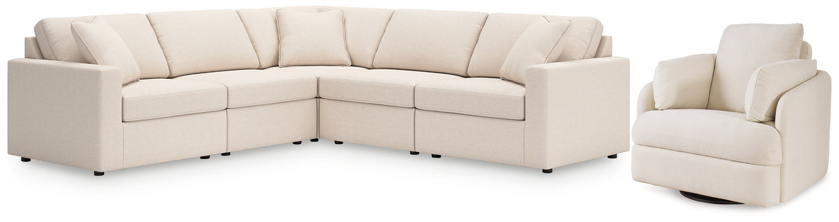 Furniture City Houma - Ashley Furniture - Modmax 5-Piece Sectional and Swivel Glider Recliner - 5-Piece Sectional and Swivel Glider Recliner / Oyster - 92103U15