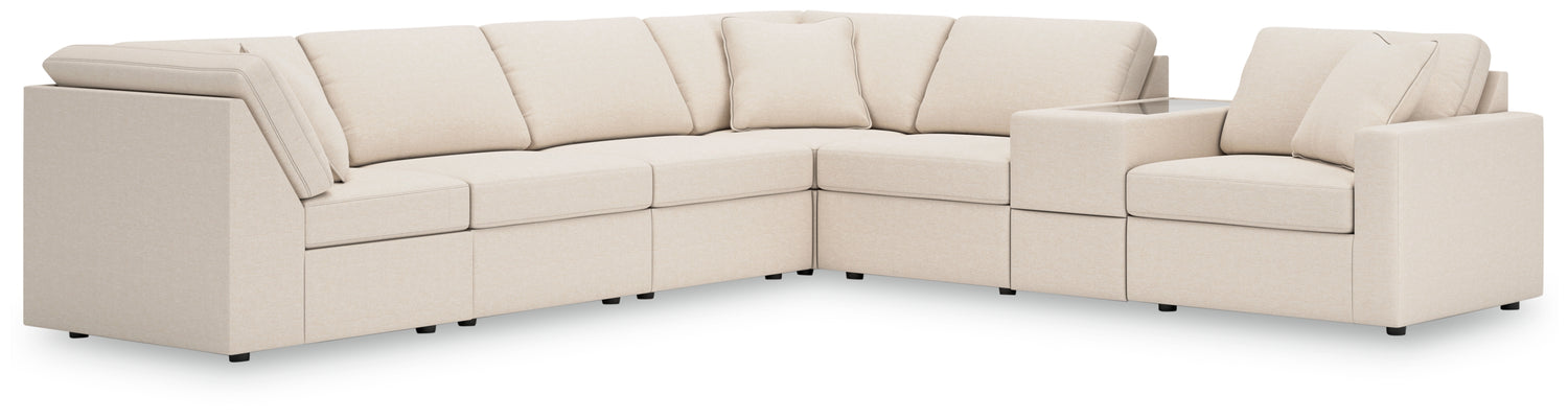Furniture City Houma - Ashley Furniture - Modmax 7-Piece Sectional - 7-Piece Sectional with Storage Console / Oyster - 92103S32