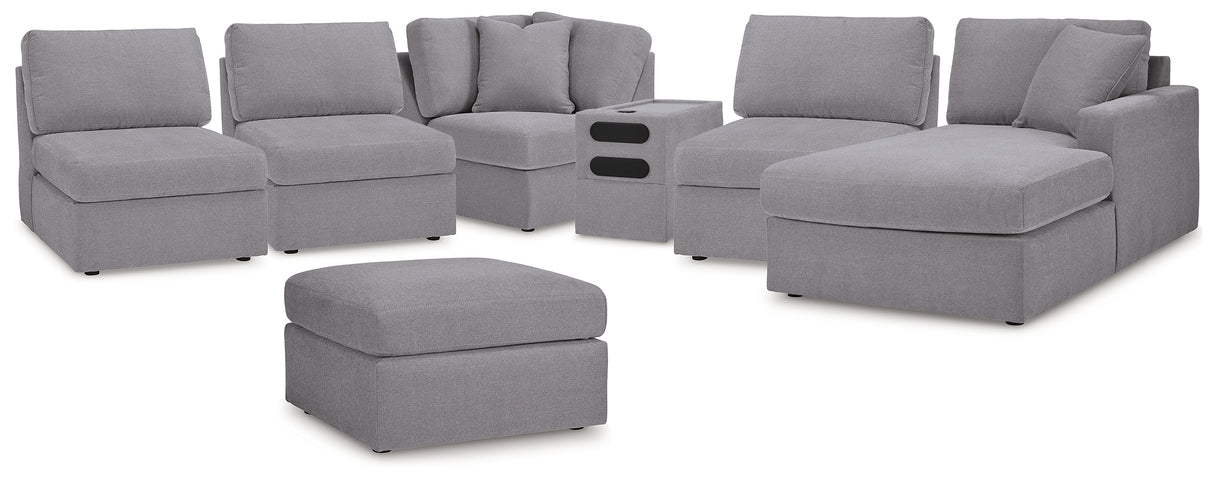 Furniture City Houma - Ashley Furniture - Modmax 6-Piece Sectional with Chaise and Ottoman - 6-Piece Sectional with Chaise and Ottoman / Granite - 92104U10