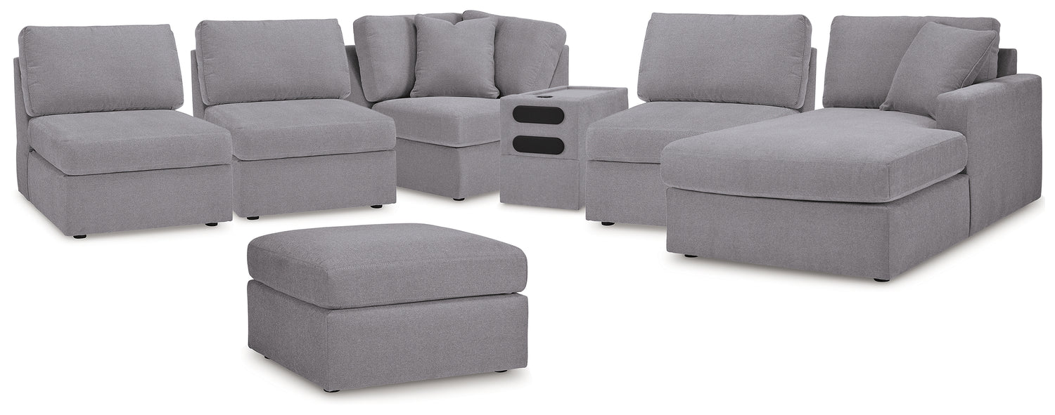 Furniture City Houma - Ashley Furniture - Modmax 6-Piece Sectional with Chaise and Ottoman - 6-Piece Sectional with Chaise and Ottoman / Granite - 92104U10
