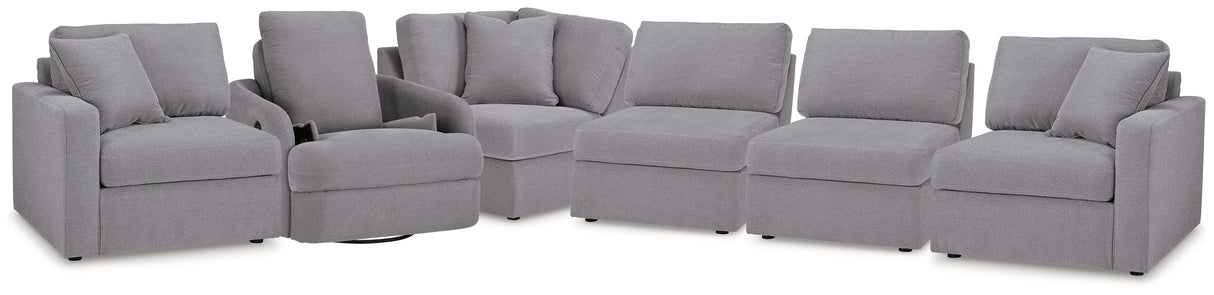 Furniture City Houma - Ashley Furniture - Modmax 5-Piece Sectional and Swivel Glider Recliner - 5-Piece Sectional and Swivel Glider Recliner / Granite - 92104U15
