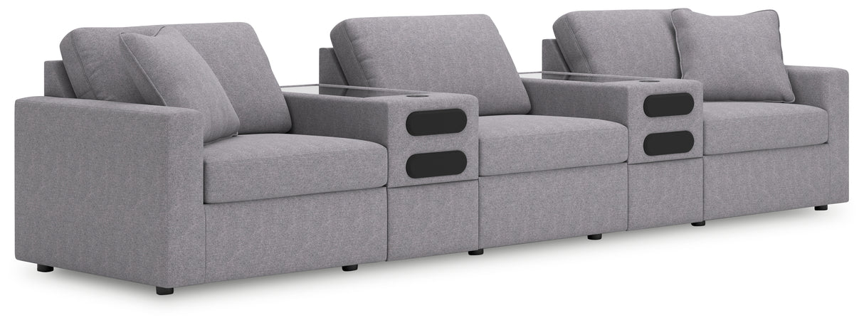 Furniture City Houma - Ashley Furniture - Modmax 5-Piece Sectional - RAF 5-Piece Sectional / Granite - 92104S15