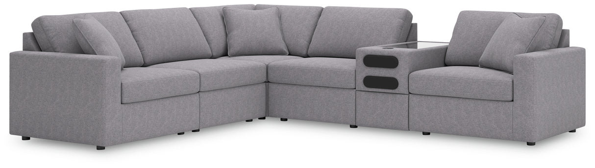 Furniture City Houma - Ashley Furniture - Modmax 6-Piece Sectional - RAF 6-Piece Sectional / Granite - 92104S14