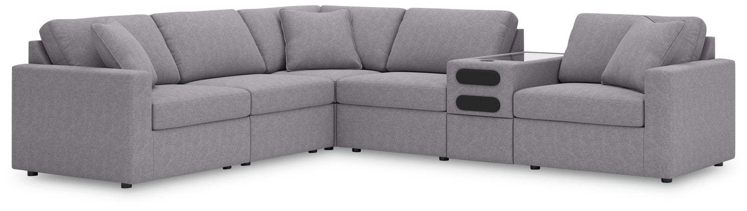 Furniture City Houma - Ashley Furniture - Modmax 6-Piece Sectional - RAF 6-Piece Sectional / Granite - 92104S14
