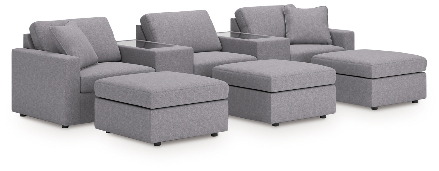 Furniture City Houma - Ashley Furniture - Modmax 5-Piece Sectional and 3 Ottomans - 5-Piece Sectional and 3 Ottomans / Granite - 92104U19