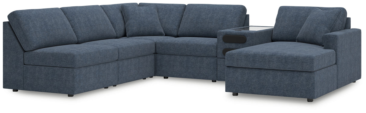 Furniture City Houma - Ashley Furniture - Modmax 6-Piece Sectional with Chaise - 6-Piece Sectional with Chaise and Audio Console / Ink - 92121S25