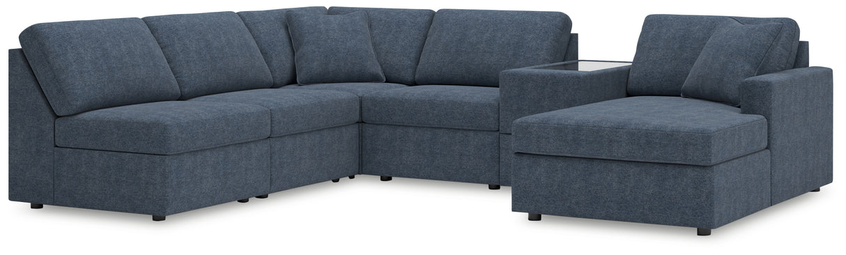 Furniture City Houma - Ashley Furniture - Modmax 6-Piece Sectional with Chaise - 6-Piece Sectional with Chaise and Storage Console / Ink - 92121S22