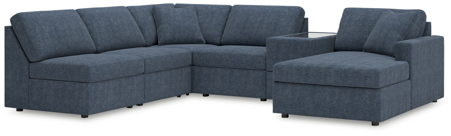 Furniture City Houma - Ashley Furniture - Modmax 6-Piece Sectional with Chaise - 6-Piece Sectional with Chaise and Storage Console / Ink - 92121S22