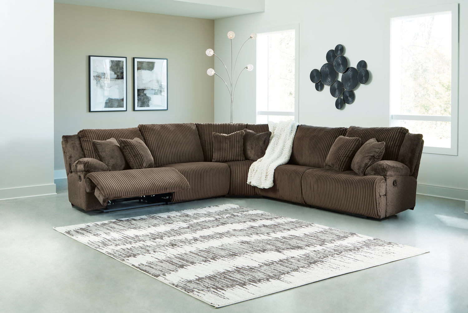 Furniture City Houma - Ashley Furniture - Top Tier 5-Piece Reclining Sectional - 5-Piece Reclining Sectional - 92705S3