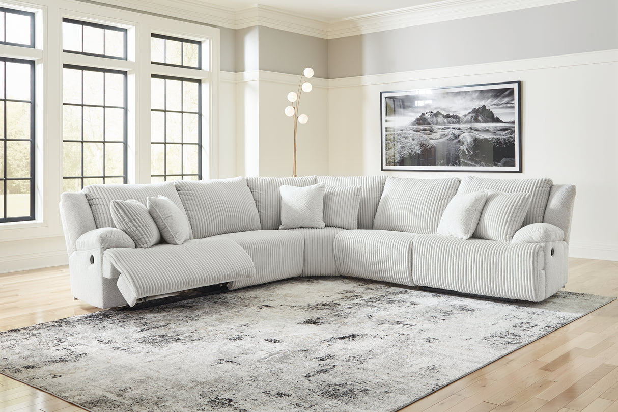 Furniture City Houma - Ashley Furniture - Top Tier 5-Piece Reclining Sectional - 5-Piece Reclining Sectional / Alloy - 92706S3