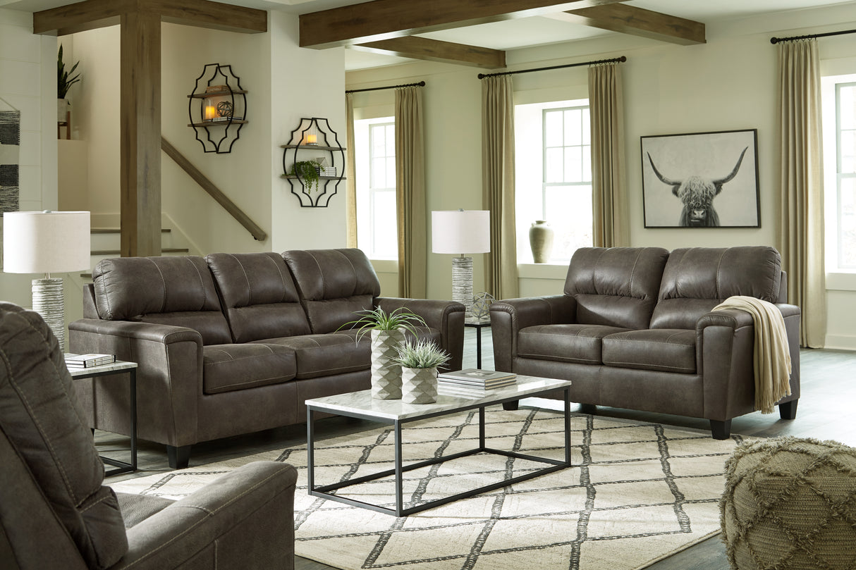 Furniture City Houma - Ashley Furniture - Navi Sofa, Loveseat and Recliner - Sofa, Loveseat and Recliner / Smoke - 94002U4