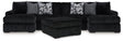 Furniture City Houma - Ashley Furniture - Midnight-Madness 3-Piece Sectional with Double Chaise and Ottoman - 3-Piece Sectional with Double Chaise and Ottoman - 98103U8