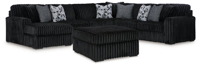 Furniture City Houma - Ashley Furniture - Midnight-Madness 4-Piece Sectional and Ottoman - 4-Piece Sectional and Ottoman - 98103U6