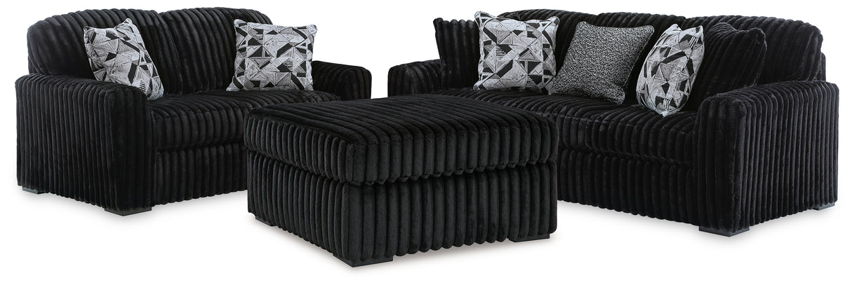 Furniture City Houma - Ashley Furniture - Midnight-Madness Sofa, Loveseat and Oversized Ottoman - Sofa, Loveseat and Oversized Ottoman - 98103U13