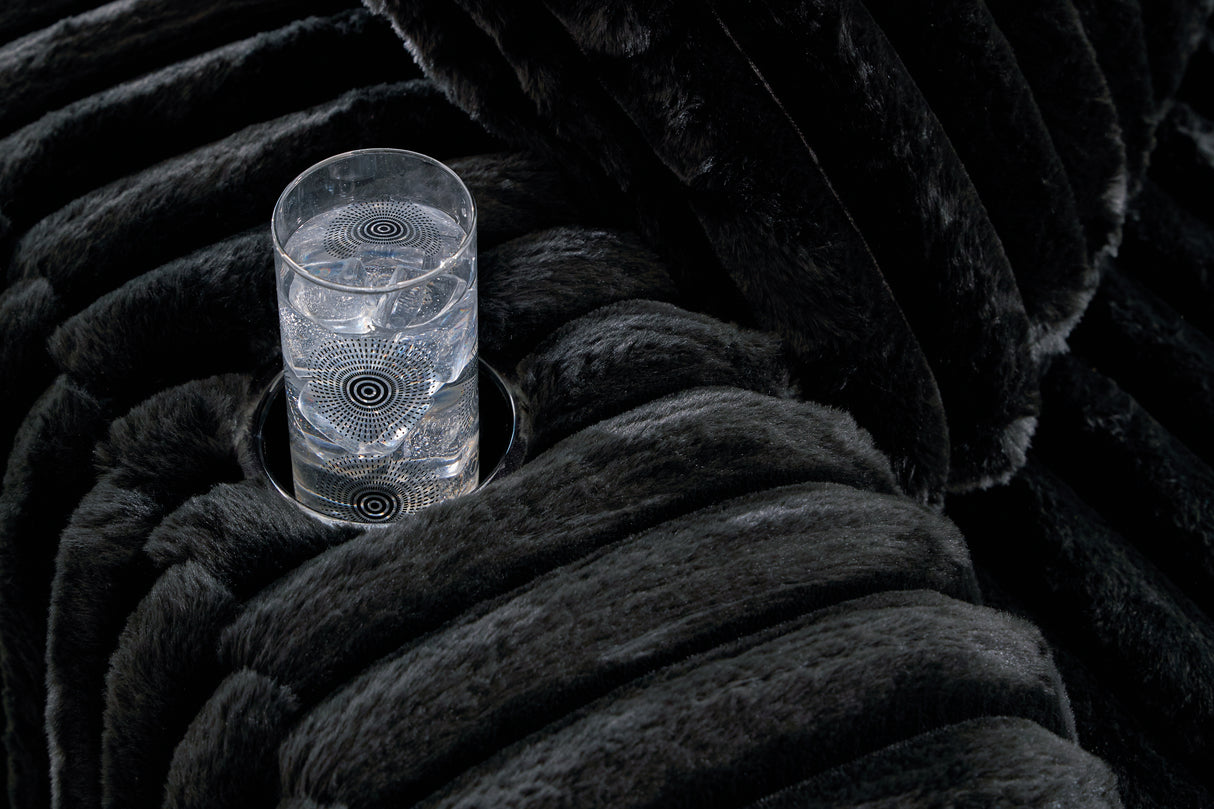 Midnight-Madness 3-Piece Sectional, Chaise and Oversized Accent Ottoman