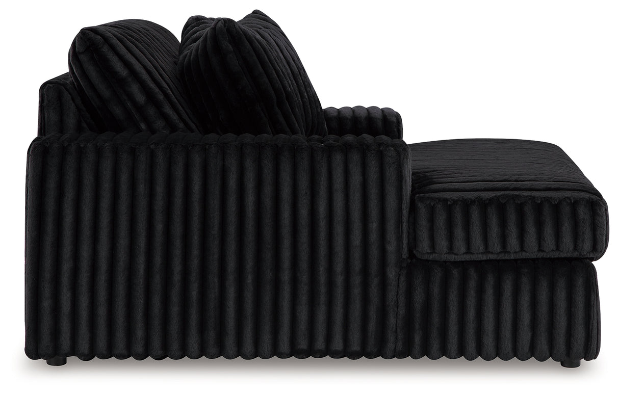 Midnight-Madness Oversized Chaise and Oversized Accent Ottoman