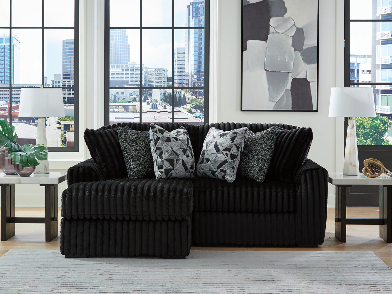 Furniture City Houma - Ashley Furniture - Midnight-Madness 2-Piece Sectional with Chaise - RAF 2-Piece Sectional with Chaise - 98103S13