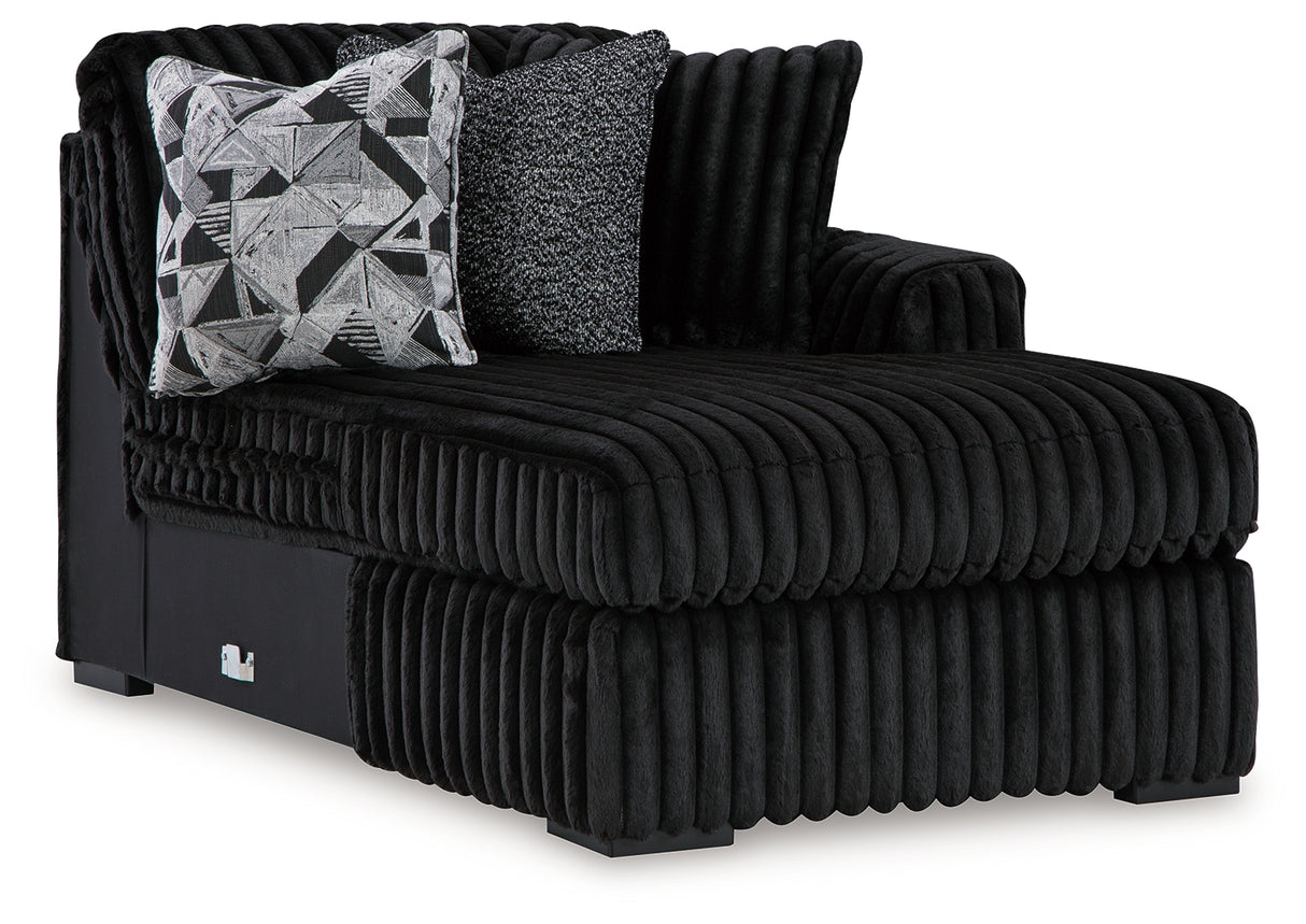 Midnight-Madness 4-Piece Sectional and Oversized Accent Ottoman