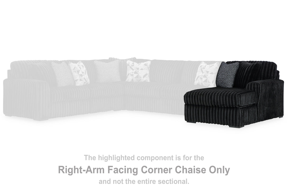 Midnight-Madness 4-Piece Sectional and Oversized Chaise