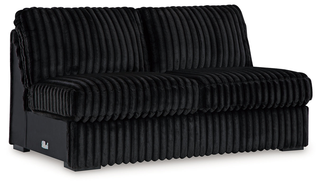 Midnight-Madness 4-Piece Sectional and Oversized Accent Ottoman