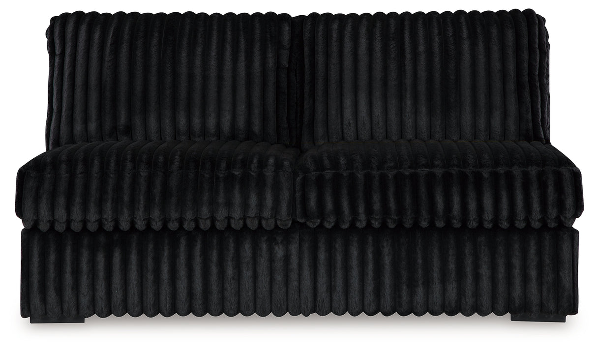 Midnight-Madness 4-Piece Sectional and Oversized Accent Ottoman