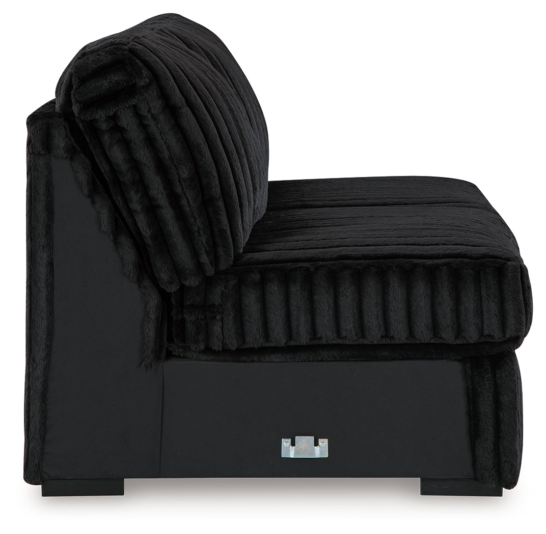 Midnight-Madness 4-Piece Sectional and Oversized Accent Ottoman