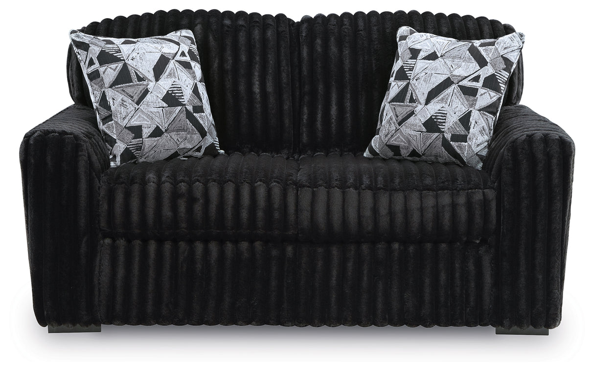 Midnight-Madness Sofa, Loveseat and Oversized Ottoman