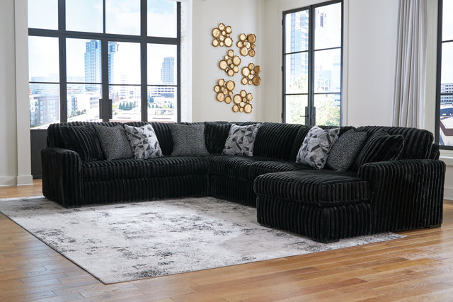 Furniture City Houma - Ashley Furniture - Midnight-Madness 4-Piece Sectional with Chaise - LAF 4-Piece Sectional with Chaise - 98103S3