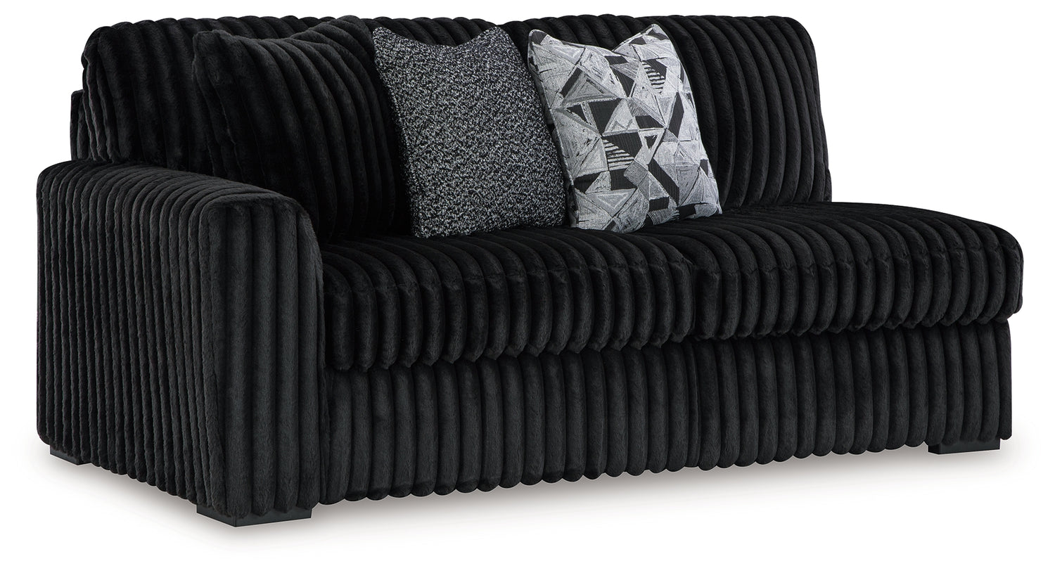 Midnight-Madness 3-Piece Sectional, Chaise and Oversized Accent Ottoman
