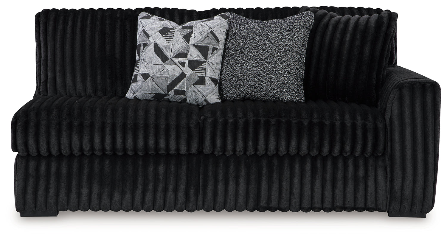 Midnight-Madness 3-Piece Sectional, Chaise and Oversized Accent Ottoman