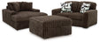 Furniture City Houma - Ashley Furniture - Midnight-Madness Loveseat, Oversized Chaise and Ottoman - Loveseat, Oversized Chaise and Ottoman - 98104U3
