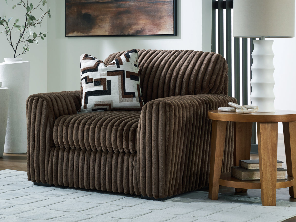 Furniture City Houma - Ashley Furniture - Midnight-Madness Oversized Chair - Chair and a Half / Chocolate - 9810423