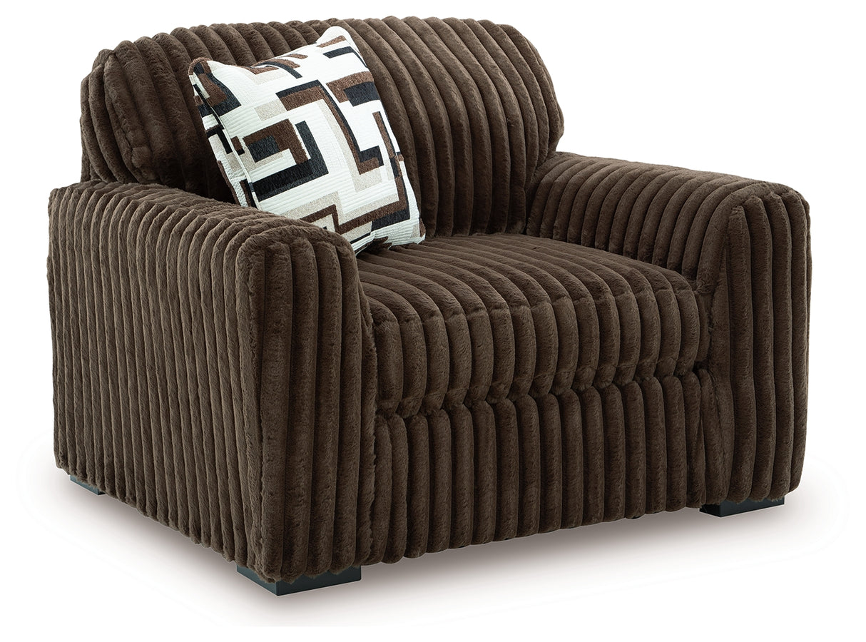 Midnight-Madness Sofa, Oversized Chair and Accent Ottoman