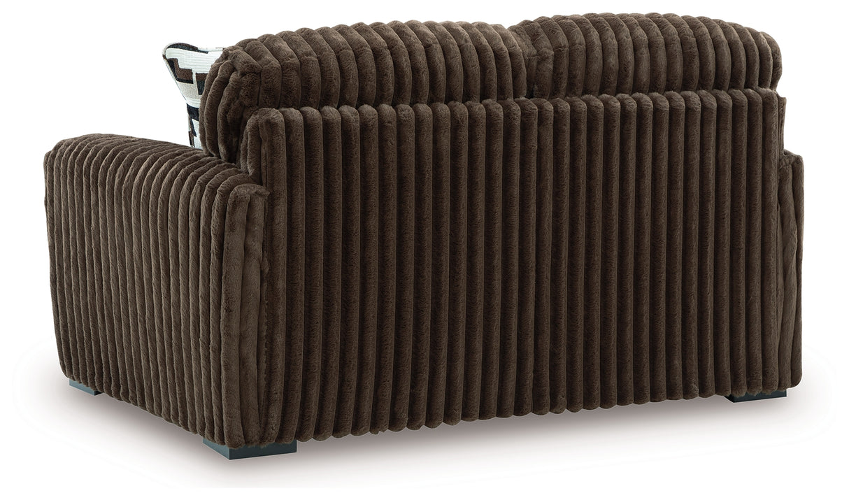 Midnight-Madness Loveseat, Oversized Chaise and Ottoman