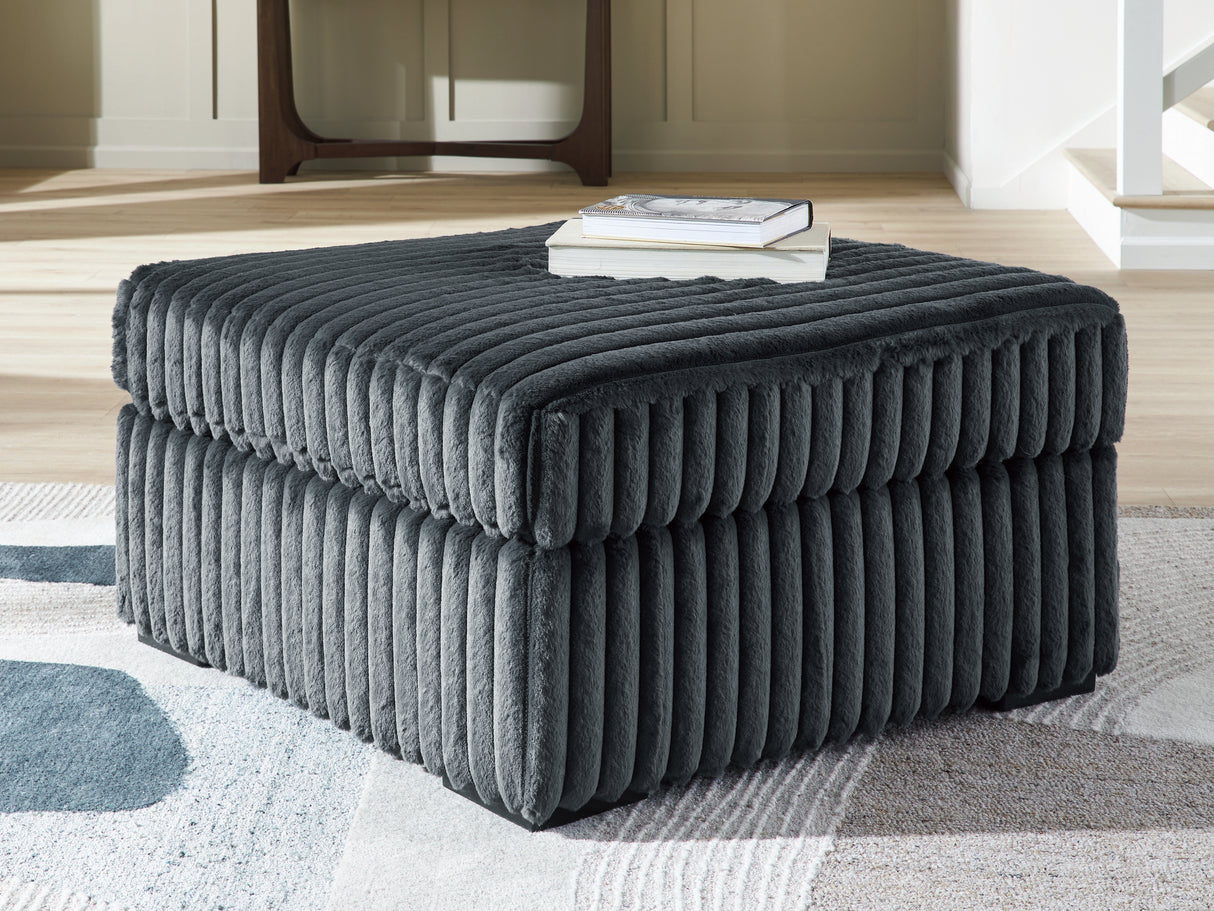 Furniture City Houma - Ashley Furniture - Midnight-Madness Oversized Accent Ottoman - Oversized Accent Ottoman / Gunmetal - 9810508