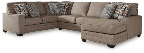 Furniture City Houma - Ashley Furniture - Cannonbrook 3-Piece Sectional with Chaise - RAF 3-Piece Sectional with Chaise / Nutmeg - 98201S1