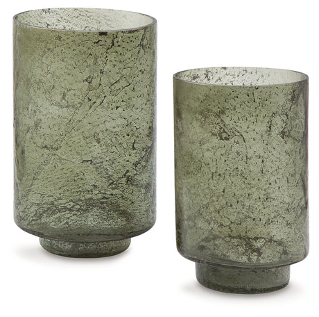 Furniture City Houma - Ashley Furniture - Clarkton Candle Holder Set (Set of 2) - Candle Holder Set (Set of 2) / Green - A2000623