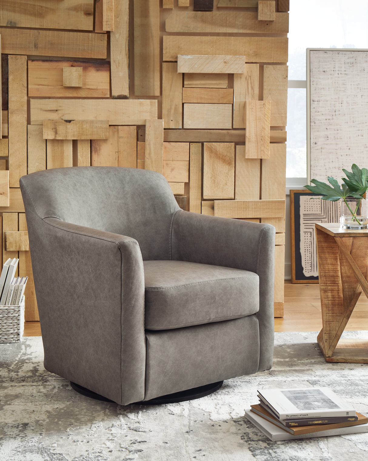 Furniture City Houma - Ashley Furniture - Bradney Swivel Accent Chair - Swivel Accent Chair / Fossil - A3000324