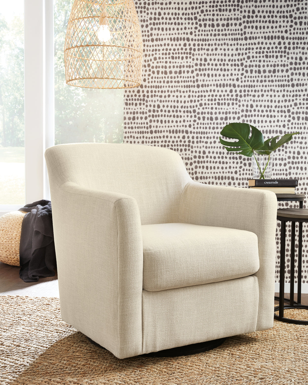 Furniture City Houma - Ashley Furniture - Bradney Swivel Accent Chair - Swivel Accent Chair / Linen - A3000325