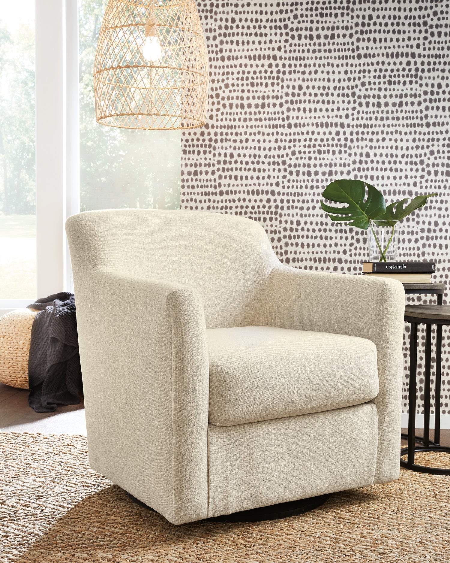 Furniture City Houma - Ashley Furniture - Bradney Swivel Accent Chair - Swivel Accent Chair / Linen - A3000325