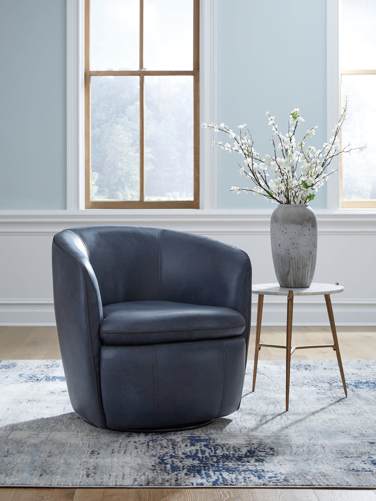 Furniture City Houma - Ashley Furniture - Kierreys Swivel Accent Chair - Swivel Accent Chair / Ocean - A3000701