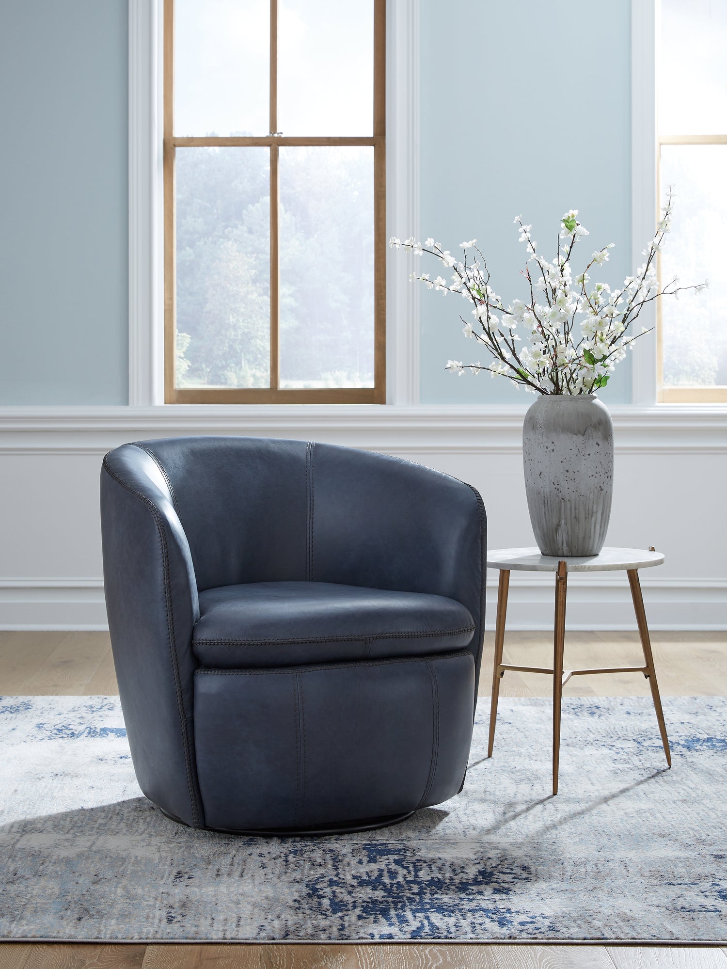 Furniture City Houma - Ashley Furniture - Kierreys Swivel Accent Chair - Swivel Accent Chair / Ocean - A3000701