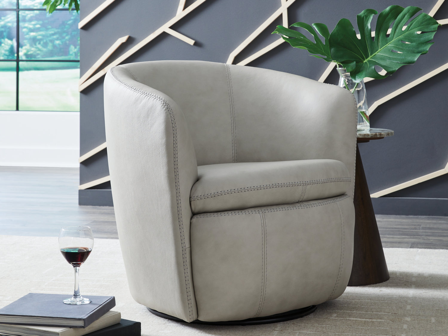 Furniture City Houma - Ashley Furniture - Kierreys Swivel Accent Chair - Swivel Accent Chair / Bone - A3000703