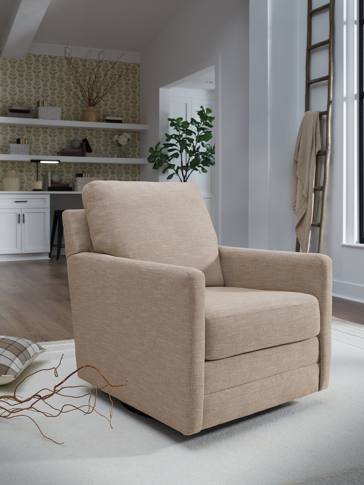Furniture City Houma - Ashley Furniture - Freybourne Next-Gen Nuvella Swivel Accent Chair - Swivel Accent Chair / Twill - A3000736