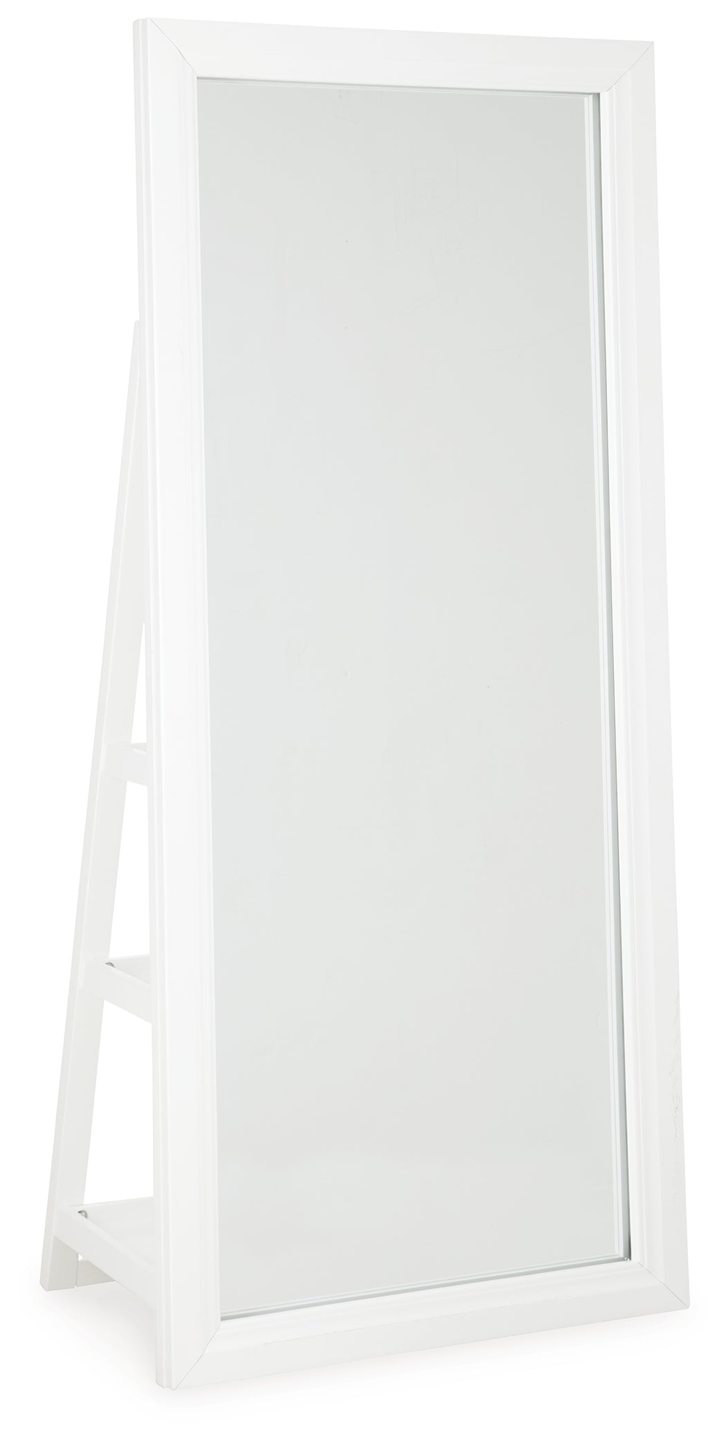 Furniture City Houma - Ashley Furniture - Evesen Floor Standing Mirror/Storage - Floor Standing Mirror/Storage / White - A8010383