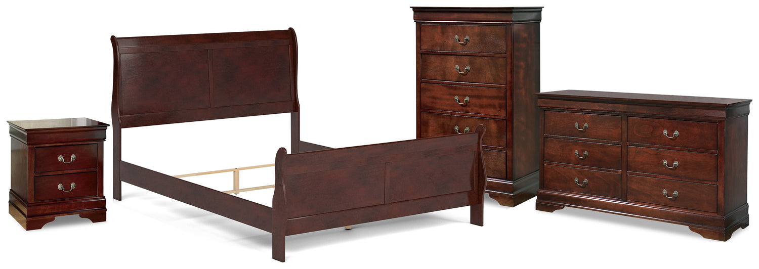 Furniture City Houma - Ashley Furniture - Alisdair Queen Sleigh Bed, Dresser, Mirror, 2 Chests and 2 Nightstands - Queen Sleigh Bed, Dresser, Mirror, 2 Chests and 2 Nightstands - B376B29