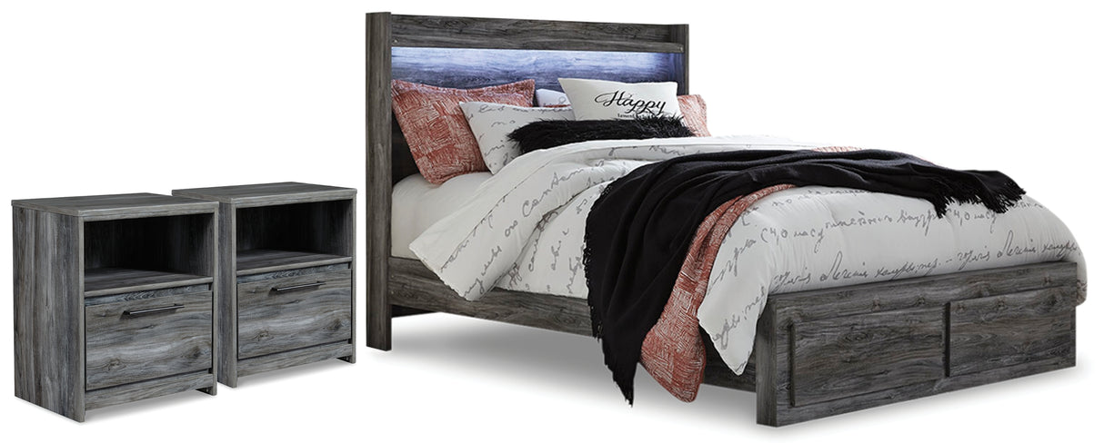 Furniture City Houma - Ashley Furniture - Baystorm Queen Panel Storage Bed and 2 Nightstands - Queen Panel Storage Bed and 2 Nightstands - B221B84