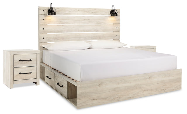 Furniture City Houma - Ashley Furniture - Cambeck King Panel Bed with Storage and 2 Nightstands - King Panel Bed with Storage and 2 Nightstands - B192B115